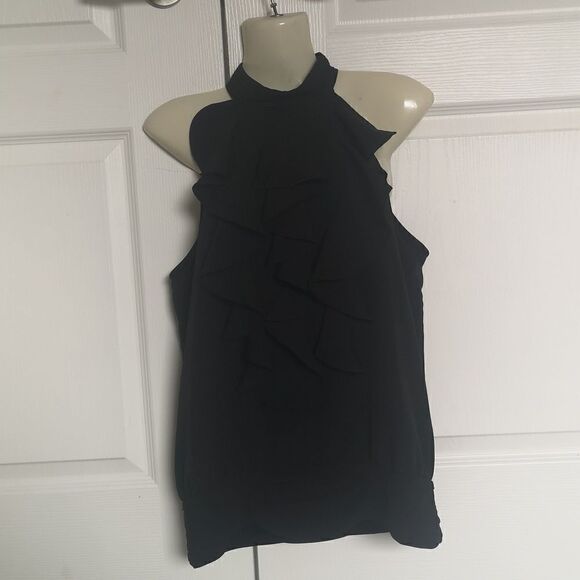 Adiva Ladies Ruffle Pleated Top Black Small 🖤🖤 - Picture 1 of 16